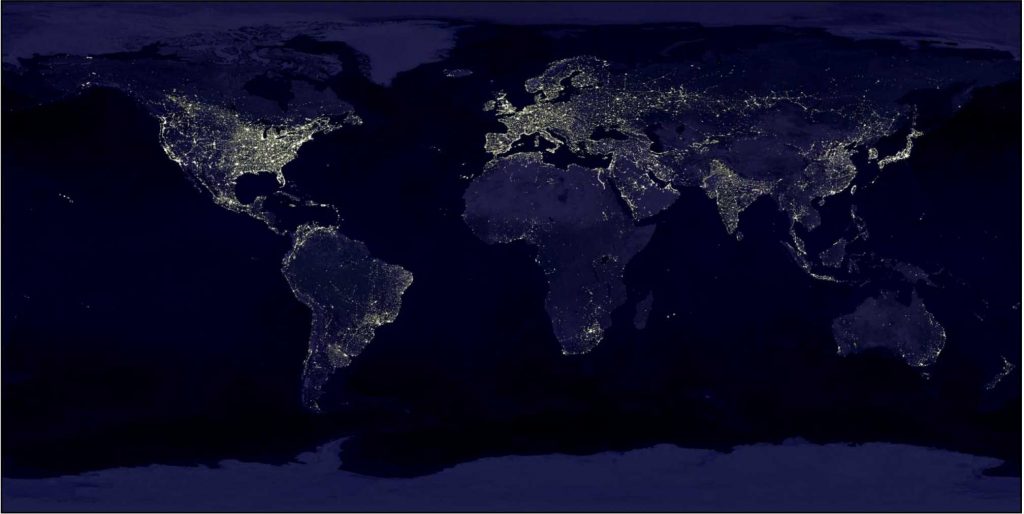 skyglow as seen from earth