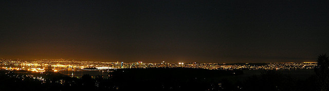 vancouver skyline at night